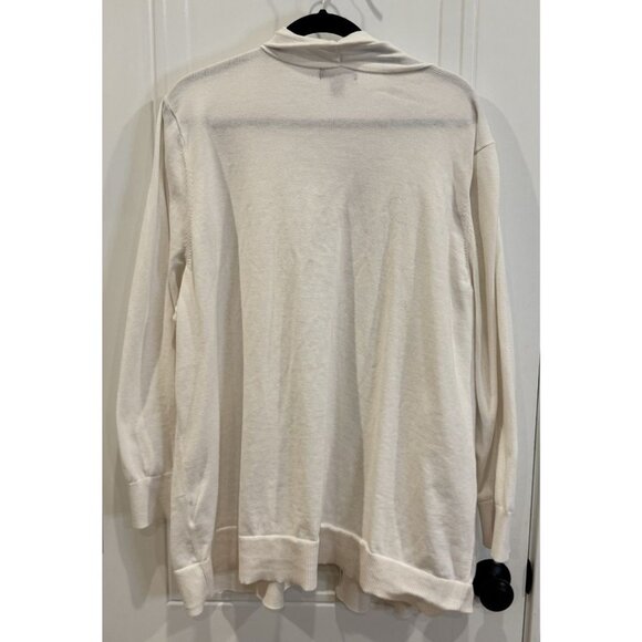 Lands' End 3xl Cream Cardigan EUC Layering Piece Workwear Lightweight - Picture 2 of 6